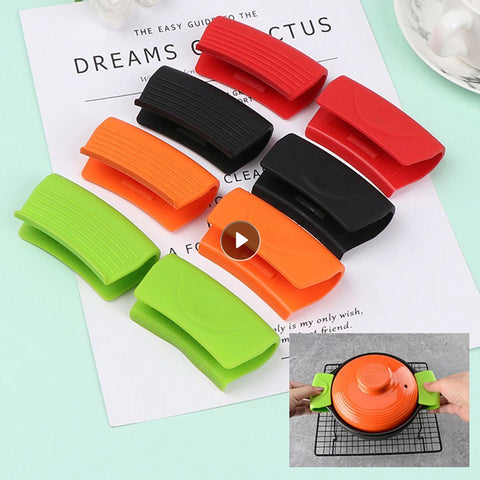 2PCS Anti-scalding Pot Ear Cover Silicone Thickened Heat