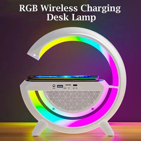 Multifunctional Wireless Charger Stand Pad with Speaker TF RGB Night Light Fast Charging