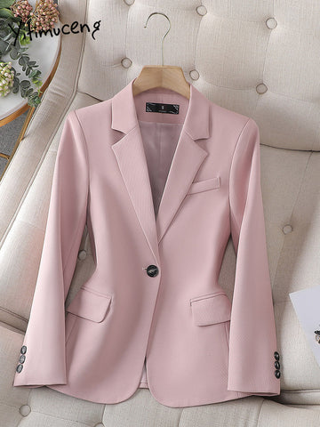 Yitimuceng Single Button Blazers for Women