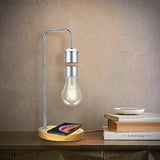 Unique Modern Magnetic Levitating Lamp with Floating Light Bulb and Wireless Charger