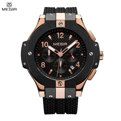 MEGIR Men Watches Silicone Strap