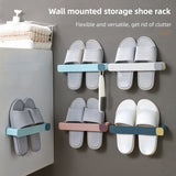 Bathroom Slipper Shelf No Punching Wall Mounted