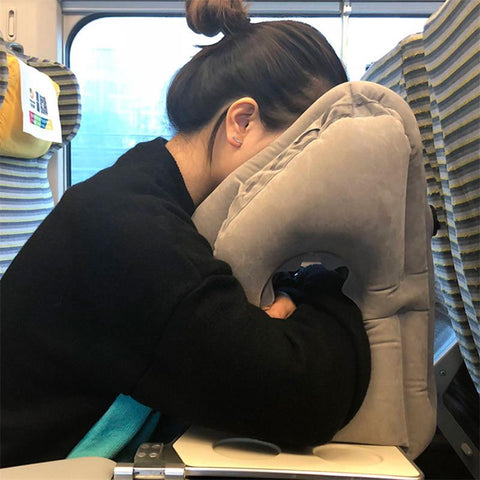 Inflatable Air Cushion Travel Pillow Headrest